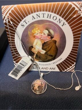 NWT Alex & Ani Saint Anthony Necklace   Silver chain with box